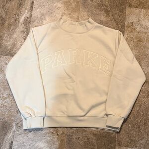 Cream Sweatshirt with Embroidered Logo